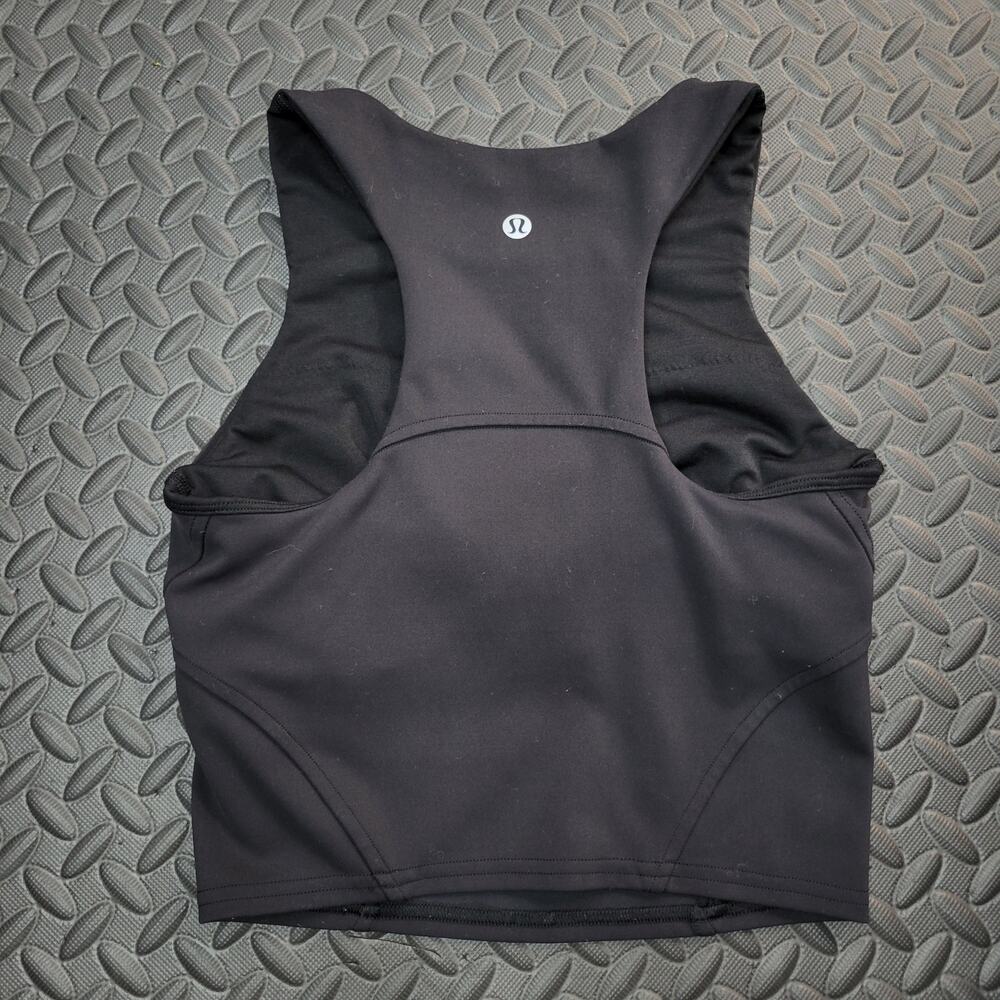 Lululemon Invigorate Training Tank Top Black Size 2 Built-In Bra Athleisure